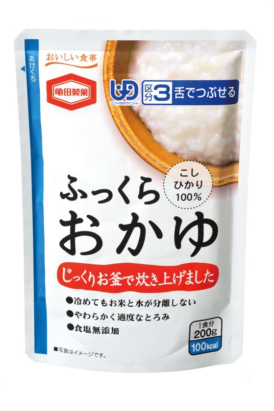「おもいやり災害食認証制度」に基づく、
認証マーク第1号を亀田製菓商品が取得しました