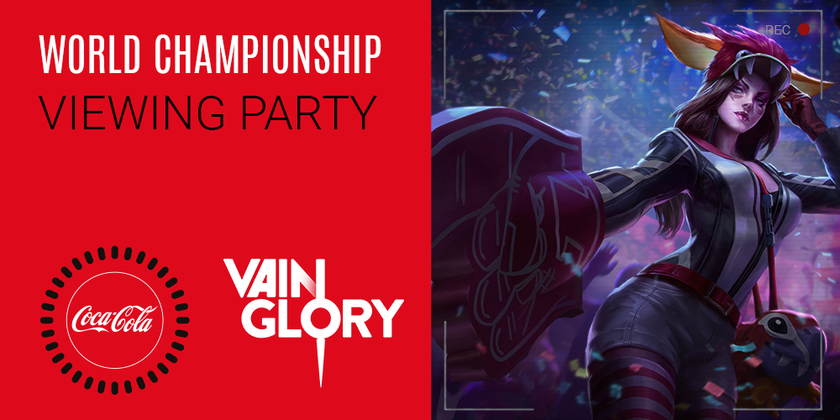 世界最大のモバイルeスポーツ「Vainglory(ベイングローリー)」、
ザ コカ・コーラ カンパニーとワールドチャンピオンシップ
観戦パーティを共同開催！