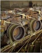 オーミケンシ　工場　紡糸工程