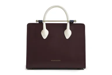 TheStrathberry MidiTote TriColour Burgundy Navy Vanilla 2