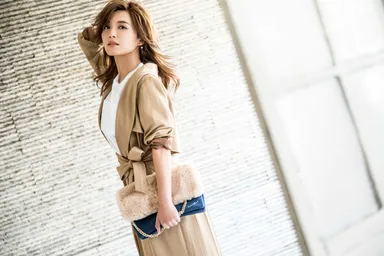 ファークラッチバッグ (ベージュ)