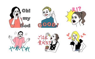 BULK HOMMEのコラボ企画「THEPLUS」第二弾　イラストレーター「ユリコフ・カワヒロ」のLINEクリエイターズスタンプを配信開始