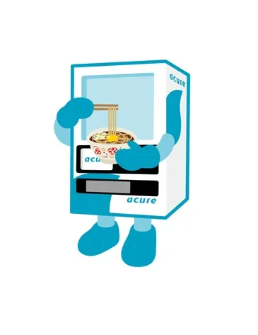 そばを食べるアキュアくん