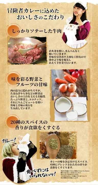 「酒場に集う冒険者の特製ビーフカレー」説明