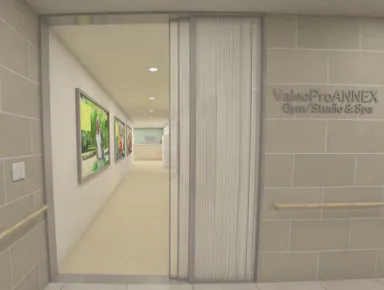 共用施設ジム・スパへの入り口