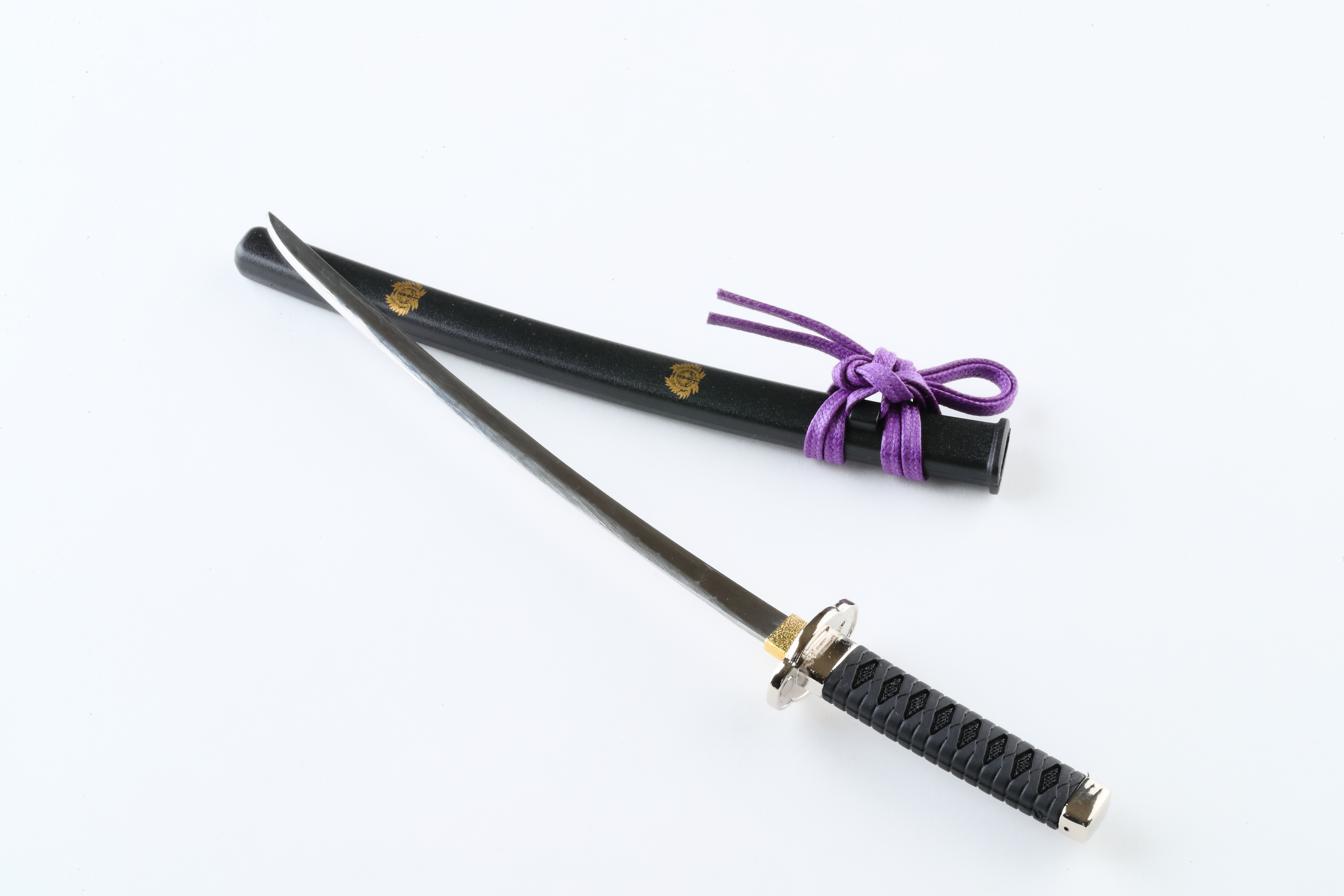 美品 黒大小揃え掛合セット 刀型ペーパーナイフ大小セット