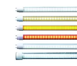 上から40形　LS1200-U2 昼白色、白色、イエロータイプ、オレンジタイプ、ブルーライト対策品、防水チューブ。16/20/30対応形、110形はオレンジタイプを除き同様のラインアップを揃えています。