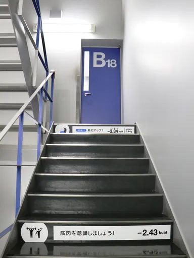 階段に消費カロリーを表示