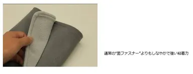 “面ファスナー”よりもしなやかで強い粘着力