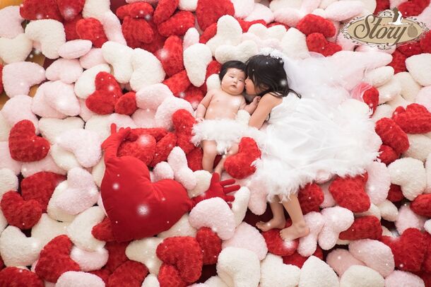 バレンタインはハートいっぱいの写真を撮って赤ちゃんにかわいい記念撮影を おひるねアート専門スタジオstory バレンタイン イベントを開催 一般社団法人日本おひるねアート協会のプレスリリース