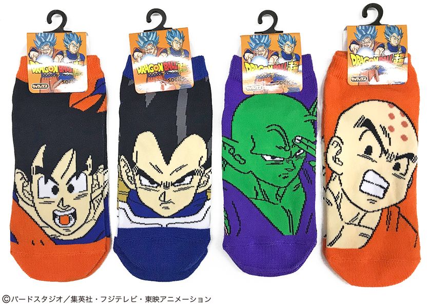人気アニメ『ドラゴンボール超』
孫悟空・ベジータ・フリーザなど人気キャラクターの
レディースソックス1月16日（火）より順次発売