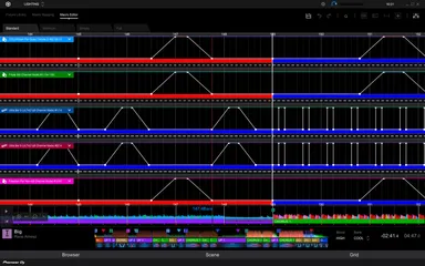 時系列に沿って照明演出を直感的に編集できる「MACRO EDITOR」