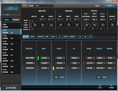 BOSS TONE STUDIO画面