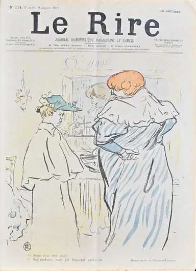 ロートレックが表紙を手掛けた1897年発行の『リール』誌