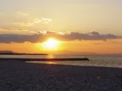 ビーチからの夕陽(夕陽百選)
