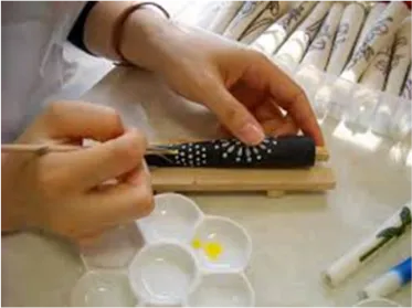 愛知県　松井本和蝋燭　絵付け