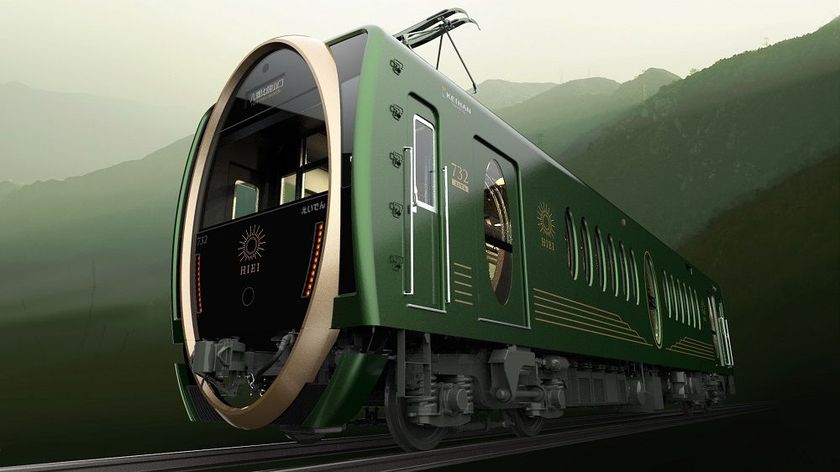  ～ 京都中心部から比叡山・びわ湖観光ルートへ ～
新しい観光用車両 「ひえい」 のデビュー日が
３月２１日（水・祝）に決定しました