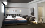 「HOTEL EMIT SHIBUYA」客室（ツインルーム）イメージ パース
