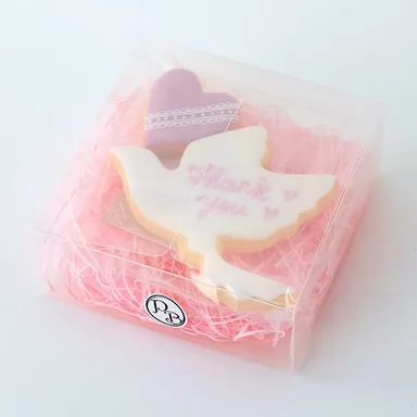 アイシングクッキー幸せの白い鳥