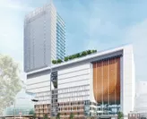 横浜駅西口駅前広場側の駅前棟外観完成予想パース