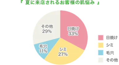 夏に来店されるお客様の肌悩み　グラフ