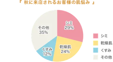 秋に来店されるお客様の肌悩み　グラフ