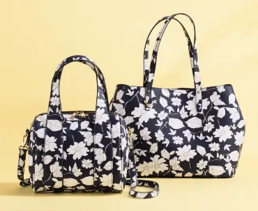 フラワープリントボストン型バッグ