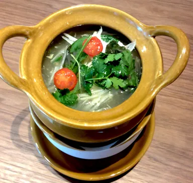 鶏ひき肉入ヘルシー香味スープ