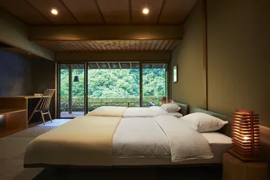 自然との一体感が楽しめる客室