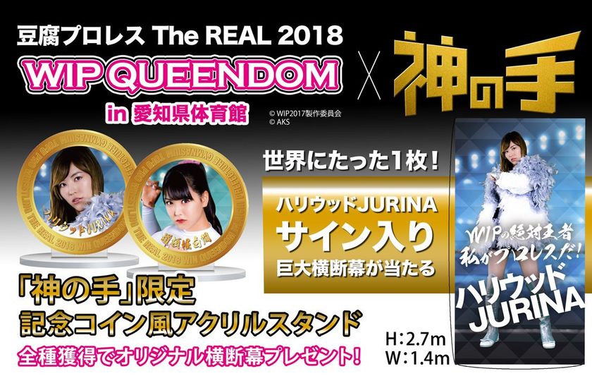 AKB48グループメンバーによるリアルプロレス対決
豆腐プロレス The REAL 2018 
WIP QUEENDOM in 愛知県体育館コラボスタート！