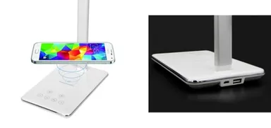 LEDライトスタンドにQiワイヤレス充電機能