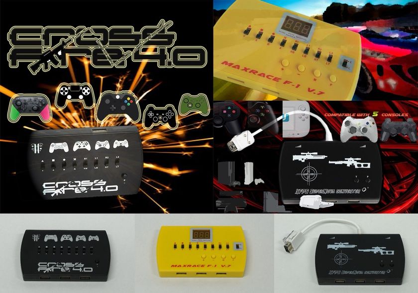 ライバルに差をつけろ！
家庭用ゲーム機で色々なコントローラーが使える「クロコン」
シリーズ3種「XCM Cross fire 4.0」「XCM MaxRace F-1 v.7」「XCM XFPS Supernova＋」の展示・実演・販売を開始！