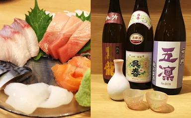 刺身と日本酒