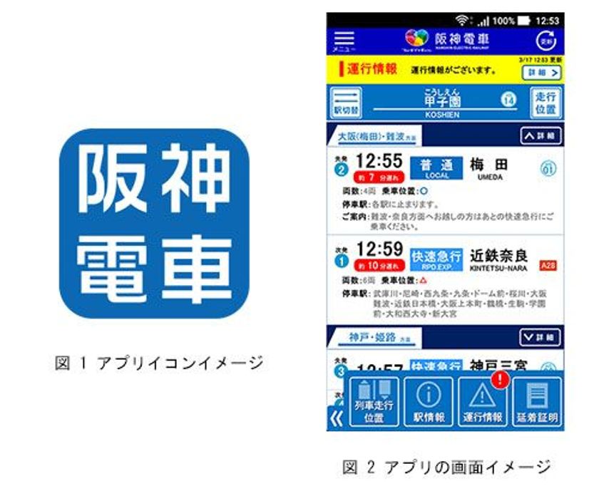 3月17日（土）から『阪神アプリ』の配信を開始
～遅延/運休情報・列車走行位置・行先案内などの
案内サービスを開始します～