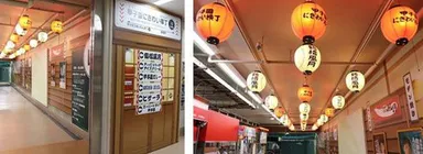 ▼「甲子園にぎわい横丁（レフト１６号門通路）」通路景観