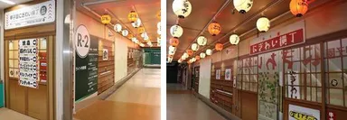 ▼「甲子園にぎわい横丁（ライト23号門通路）」通路景観