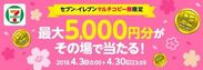 セブン-イレブンマルチコピー機限定キャンペーン ビットキャッシュを5,000円以上買うと、抽選で555名様にビットキャッシュがあたる 4月3日(火)から開始！