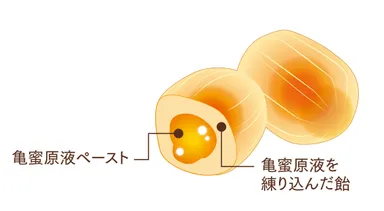 亀蜜原液ペーストが溶け出す形状