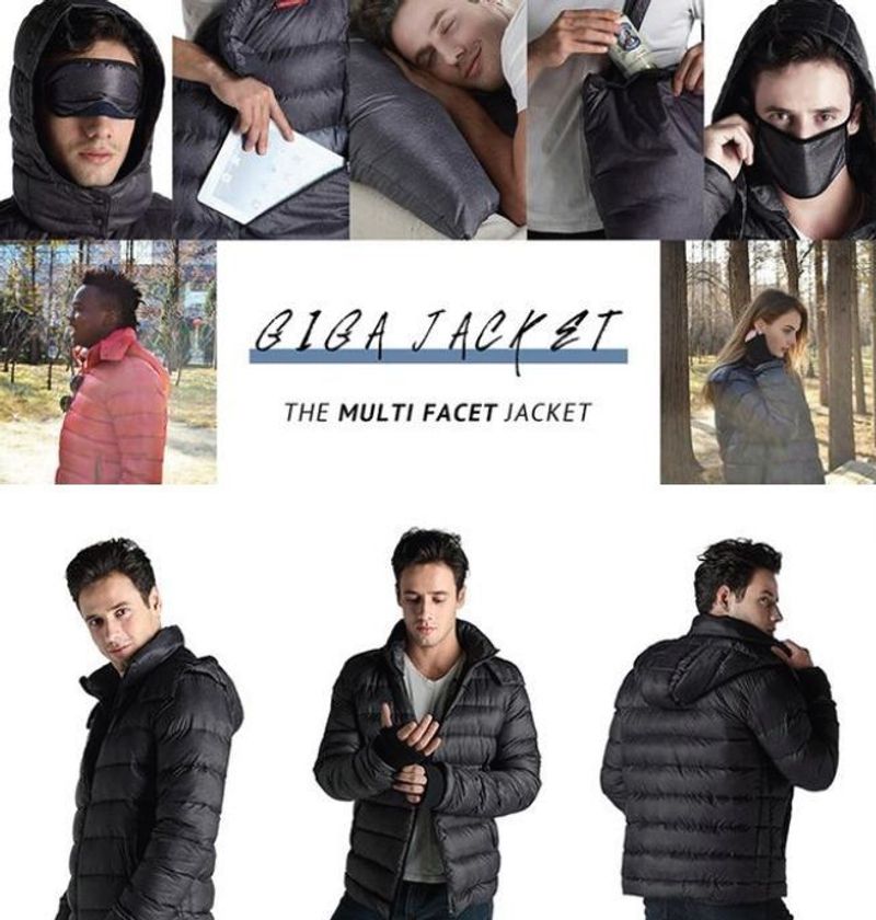 パソコン工房 AKIBA STARTUPにてスマホやタブレットを
収納出来る16の機能を備えた多機能ダウンジャケット
「GIGA」の展示・実演を開始!