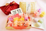 和菓子の花束を母の日に　驚きと笑顔を贈る、限定籠盛りセット4/11発売　人気のクリーム大福3種を華やかな個包装でお届け