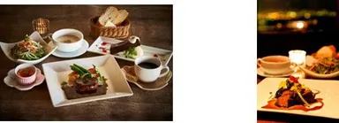 【左】（1）国産黒毛和牛フィレ肉のコース　【右】（2）3種（肉・魚・パスタ）の晩ごはんセット