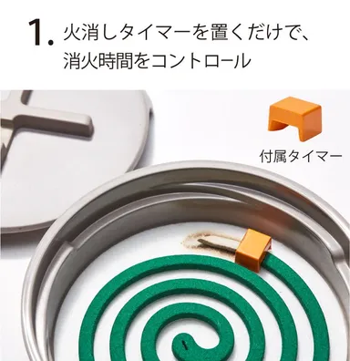 火消しタイマーを置くだけで、消化時間をコントロール