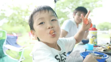 休日は家族でBBQ