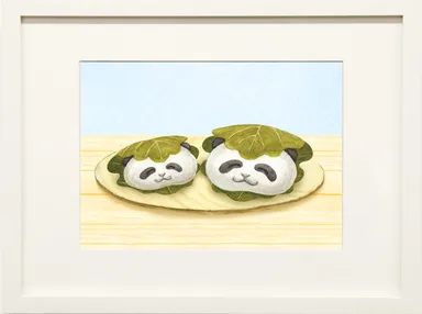 原画「パンダかしわもち」
