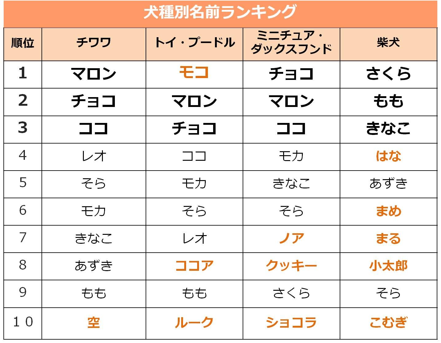 ペットの名前ランキング 犬は マロン ネコは レオ が第一位 アイペット損害保険株式会社のプレスリリース