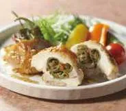 京料理 美濃吉　丹波あじわい鶏の伏見唐辛子包み焼き