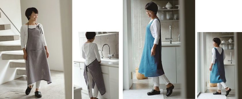 母の日のギフトは、普段使いできる上質なアイテムを！
「オレンジページ通販」と料理研究家・藤井恵さんが作った
人気のリネンエプロンに、新色が登場