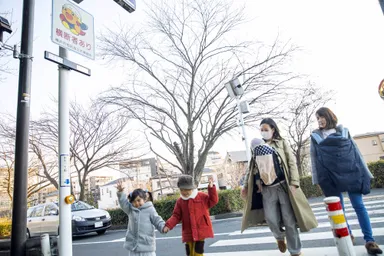 親子で安心して横断できます
