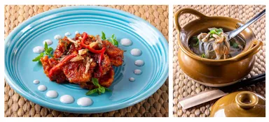 画像左：プラーパップリックキン」1,250円、画像右：「トムヤムガイ」950円