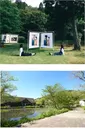 (写真上)六甲山カンツリーハウス 会場イメージ（写真下）六甲オルゴールミュージアム　中庭